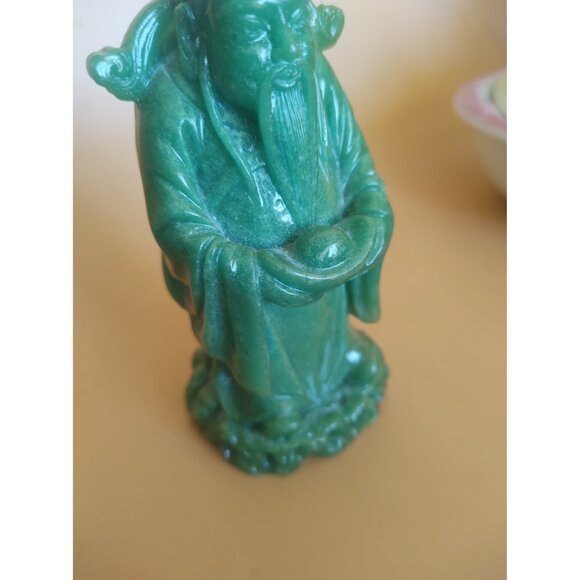 Green Chinese God Figurine Lu - Represents prosperity, success 4.5" - Picture 9 of 12